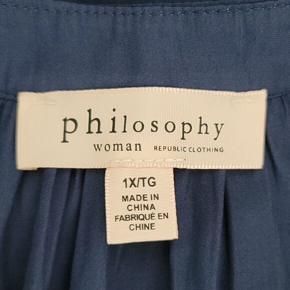 Philosophy Navy Sleeveless Blouse 1X, Nice Condition - Picture 4 of 12